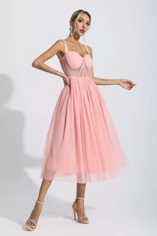 Lyric Pink Floral Midi Dress Lyric Pink Floral Midi Dress