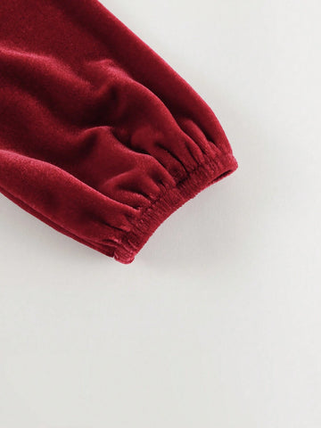 Young Girls Elegant Sweet Ruffle Velvet & Tulle Patchwork Round Neck Long Sleeve Dress, Autumn/Winter Young Girls Elegant Sweet Ruffle Velvet & Tulle Patchwork Round Neck Long Sleeve Dress, Autumn/Winter