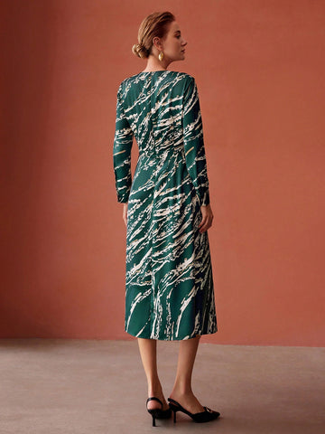 MOTF PREMIUM ALLOVER PRINT MIDI DRESS WITHOUT BELT MOTF PREMIUM ALLOVER PRINT MIDI DRESS WITHOUT BELT