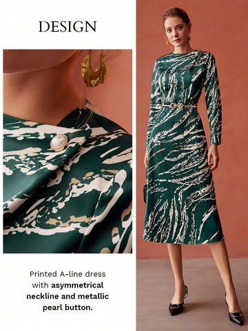 MOTF PREMIUM ALLOVER PRINT MIDI DRESS WITHOUT BELT MOTF PREMIUM ALLOVER PRINT MIDI DRESS WITHOUT BELT