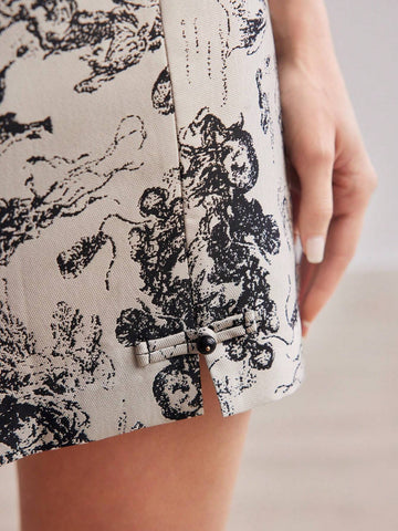 MOTF PREMIUM ALLOVER PRINT STRAIGHT SKIRT MOTF PREMIUM ALLOVER PRINT STRAIGHT SKIRT