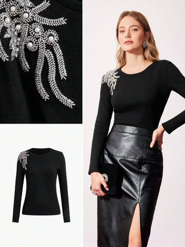 MOTF PREMIUM BEADED EMBROIDERY TOP MOTF PREMIUM BEADED EMBROIDERY TOP