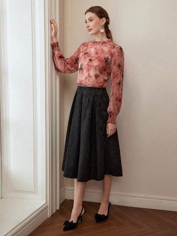 MOTF PREMIUM BUTTERFLY AND TIE DYE PRINT FRILL TRIM BLOUSE MOTF PREMIUM BUTTERFLY AND TIE DYE PRINT FRILL TRIM BLOUSE