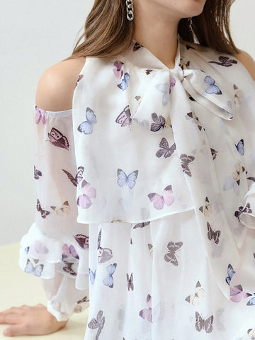 MOTF PREMIUM BUTTERFLY PRINT LIGHTWEIGHT FLOWY DRESS,VALENTINE'S DAY OUTFIT MOTF PREMIUM BUTTERFLY PRINT LIGHTWEIGHT FLOWY DRESS,VALENTINE'S DAY OUTFIT