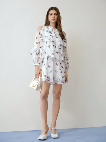 MOTF PREMIUM BUTTERFLY PRINT LIGHTWEIGHT FLOWY DRESS,VALENTINE'S DAY OUTFIT MOTF PREMIUM BUTTERFLY PRINT LIGHTWEIGHT FLOWY DRESS,VALENTINE'S DAY OUTFIT