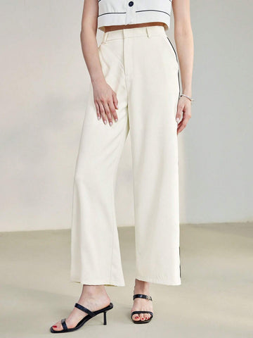 MOTF PREMIUM CONTRAST SIDESEAM SLANT POCKET WIDE LEG PANTS MOTF PREMIUM CONTRAST SIDESEAM SLANT POCKET WIDE LEG PANTS