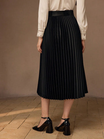 MOTF PREMIUM ELEGANT SPLIT THIGH PLEATED SKIRT MOTF PREMIUM ELEGANT SPLIT THIGH PLEATED SKIRT