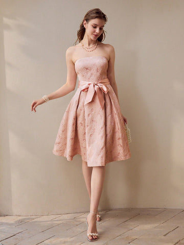 MOTF PREMIUM FLORAL JACQUARD TUBE PARTY DRESS MOTF PREMIUM FLORAL JACQUARD TUBE PARTY DRESS