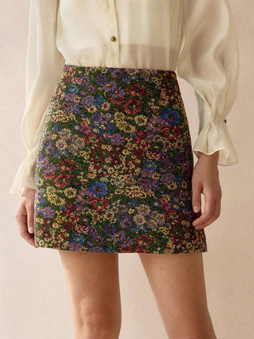 MOTF PREMIUM FLORAL PRINT STRAIGHT SKIRT MOTF PREMIUM FLORAL PRINT STRAIGHT SKIRT