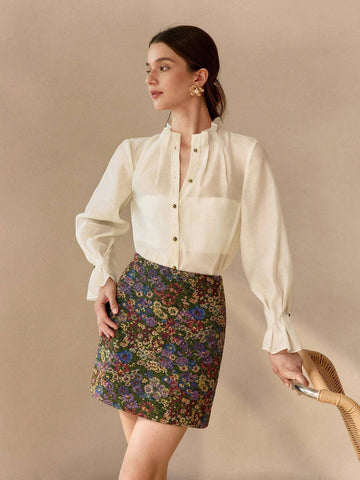 MOTF PREMIUM FLORAL PRINT STRAIGHT SKIRT MOTF PREMIUM FLORAL PRINT STRAIGHT SKIRT