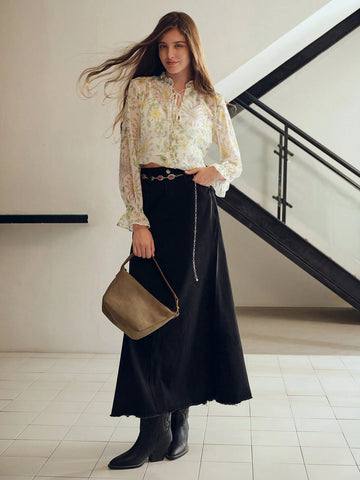 MOTF PREMIUM FLORAL PRINT TIE NECK LIGHTWEIGHT BLOUSE MOTF PREMIUM FLORAL PRINT TIE NECK LIGHTWEIGHT BLOUSE