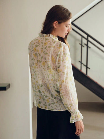 MOTF PREMIUM FLORAL PRINT TIE NECK LIGHTWEIGHT BLOUSE MOTF PREMIUM FLORAL PRINT TIE NECK LIGHTWEIGHT BLOUSE