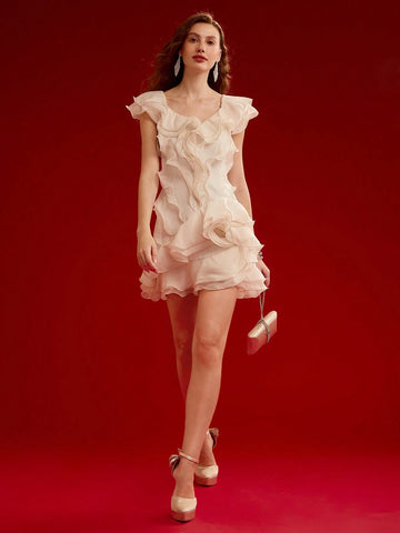 MOTF PREMIUM LAYERED RUFFLE TRIM DRESS,VALENTINE'S DAY OUTFIT MOTF PREMIUM LAYERED RUFFLE TRIM DRESS,VALENTINE'S DAY OUTFIT