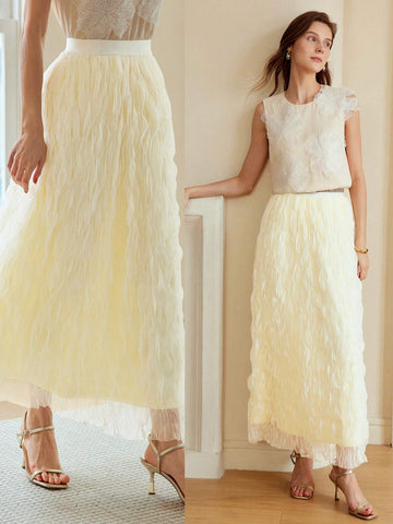 MOTF PREMIUM MESH TEXTURED ELASTIC WAIST SKIRT MOTF PREMIUM MESH TEXTURED ELASTIC WAIST SKIRT