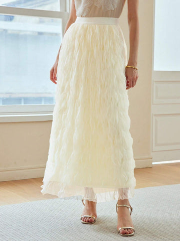 MOTF PREMIUM MESH TEXTURED ELASTIC WAIST SKIRT MOTF PREMIUM MESH TEXTURED ELASTIC WAIST SKIRT