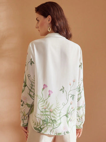 MOTF PREMIUM PLANTS AND HUMMINGBIRD PRINT SHIRT MOTF PREMIUM PLANTS AND HUMMINGBIRD PRINT SHIRT