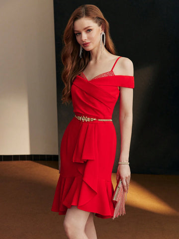 MOTF PREMIUM RHINESTONE BIAS CUT COCKTAIL DRESS MOTF PREMIUM RHINESTONE BIAS CUT COCKTAIL DRESS