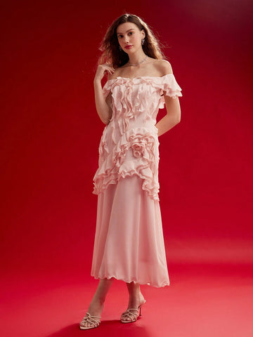 MOTF PREMIUM RUFFLE TRIM OFF SHOULDER DRESS,VALENTINE'S DAY OUTFIT MOTF PREMIUM RUFFLE TRIM OFF SHOULDER DRESS,VALENTINE'S DAY OUTFIT
