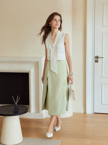 MOTF PREMIUM SIMPLE SOLID BELTED SKIRT MOTF PREMIUM SIMPLE SOLID BELTED SKIRT