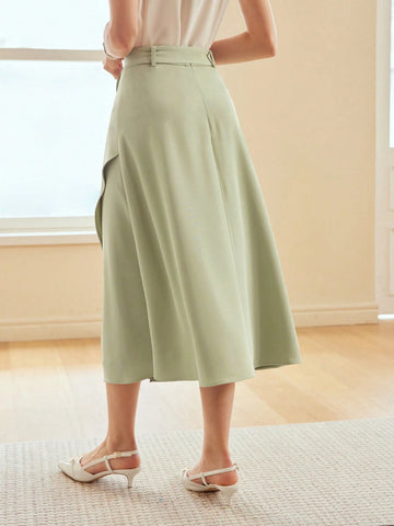 MOTF PREMIUM SIMPLE SOLID BELTED SKIRT MOTF PREMIUM SIMPLE SOLID BELTED SKIRT