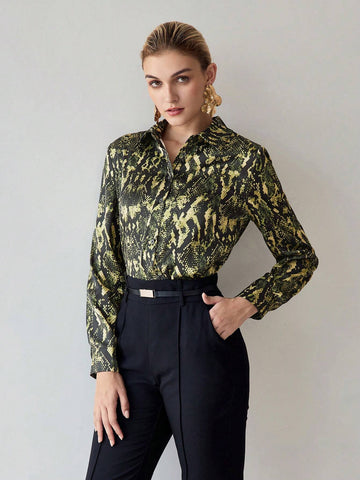 MOTF PREMIUM SNAKESKIN PRINT LONG SLEEVE SHIRT MOTF PREMIUM SNAKESKIN PRINT LONG SLEEVE SHIRT