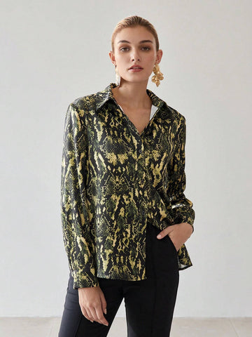 MOTF PREMIUM SNAKESKIN PRINT LONG SLEEVE SHIRT MOTF PREMIUM SNAKESKIN PRINT LONG SLEEVE SHIRT