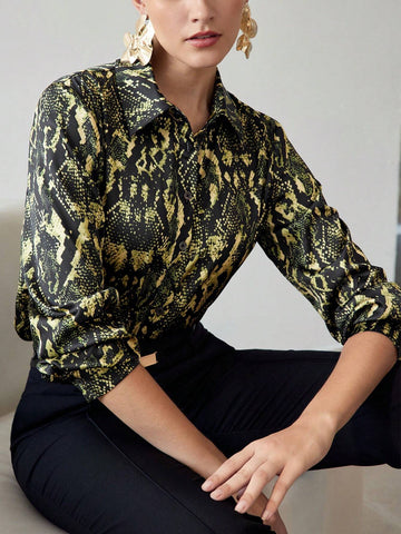 MOTF PREMIUM SNAKESKIN PRINT LONG SLEEVE SHIRT MOTF PREMIUM SNAKESKIN PRINT LONG SLEEVE SHIRT