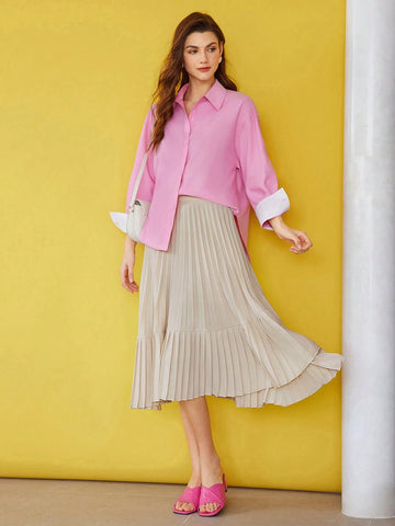 MOTF PREMIUM SOLID PLEATED SKIRT MOTF PREMIUM SOLID PLEATED SKIRT