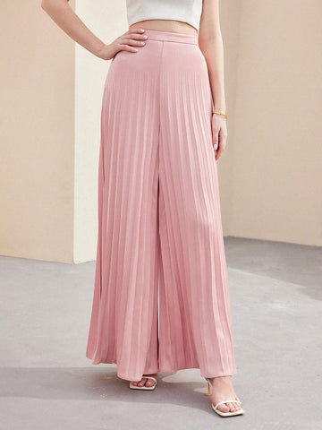 MOTF PREMIUM SOLID PLEATED WIDE LEG PANTS WITHOUT BELT MOTF PREMIUM SOLID PLEATED WIDE LEG PANTS WITHOUT BELT