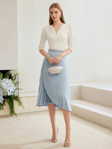 MOTF PREMIUM SOLID PLEATED WRAP SKIRT MOTF PREMIUM SOLID PLEATED WRAP SKIRT