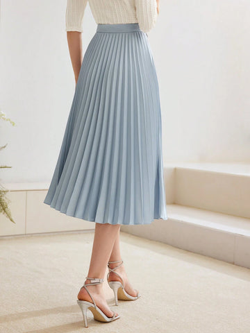 MOTF PREMIUM SOLID PLEATED WRAP SKIRT MOTF PREMIUM SOLID PLEATED WRAP SKIRT
