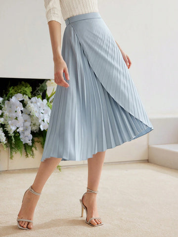 MOTF PREMIUM SOLID PLEATED WRAP SKIRT MOTF PREMIUM SOLID PLEATED WRAP SKIRT