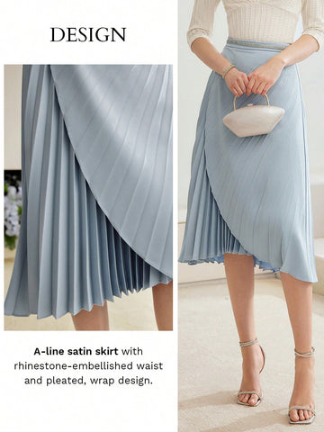 MOTF PREMIUM SOLID PLEATED WRAP SKIRT MOTF PREMIUM SOLID PLEATED WRAP SKIRT