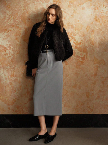 MOTF PREMIUM SPLIT HEM STRAIGHT SKIRT MOTF PREMIUM SPLIT HEM STRAIGHT SKIRT