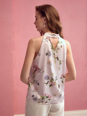 MOTF PREMIUM STEREO FLORAL HALTERNECK BLOUSE,VALENTINE'S DAY MOTF PREMIUM STEREO FLORAL HALTERNECK BLOUSE,VALENTINE'S DAY