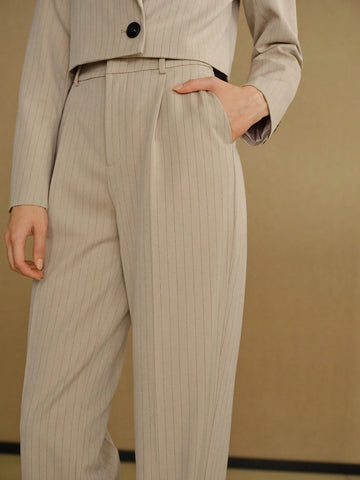 MOTF PREMIUM STRIPED PRINT SEAM FRONT SUIT PANTS MOTF PREMIUM STRIPED PRINT SEAM FRONT SUIT PANTS