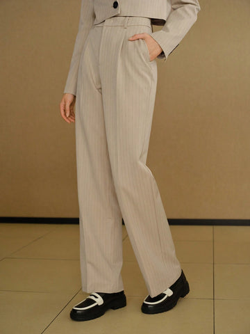 MOTF PREMIUM STRIPED PRINT SEAM FRONT SUIT PANTS MOTF PREMIUM STRIPED PRINT SEAM FRONT SUIT PANTS