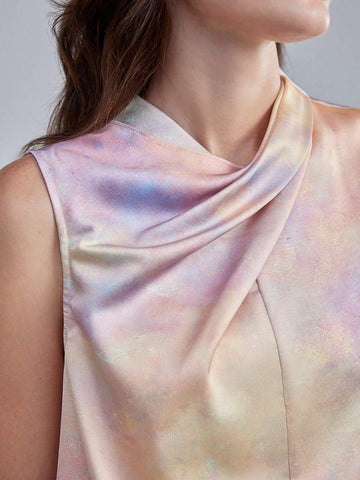 MOTF PREMIUM TIE DYE COWL NECK SLEEVELESS BLOUSE MOTF PREMIUM TIE DYE COWL NECK SLEEVELESS BLOUSE