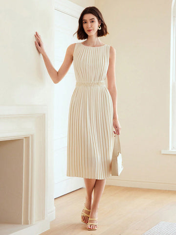 MOTF PREMIUM WOVEN WOMEN'S SOLID PLEATED DRESS MOTF PREMIUM WOVEN WOMEN'S SOLID PLEATED DRESS