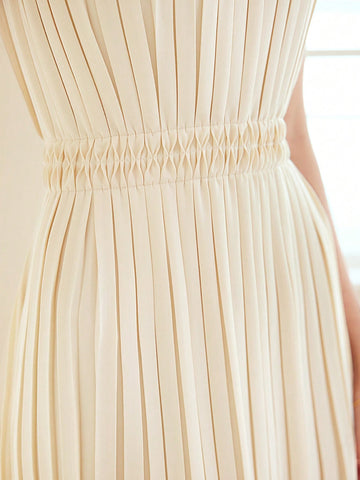 MOTF PREMIUM WOVEN WOMEN'S SOLID PLEATED DRESS MOTF PREMIUM WOVEN WOMEN'S SOLID PLEATED DRESS