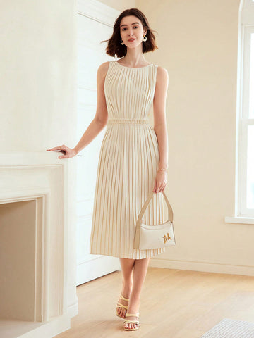 MOTF PREMIUM WOVEN WOMEN'S SOLID PLEATED DRESS MOTF PREMIUM WOVEN WOMEN'S SOLID PLEATED DRESS