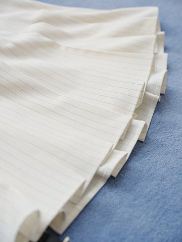 MOTF STUDIO STRIPED PLEATED BELTED SKIRT MOTF STUDIO STRIPED PLEATED BELTED SKIRT