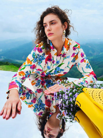 MOTF X MARIA-VICTORIA CHECA FLORAL PRINT LONG SLEEVE SHIRT MOTF X MARIA-VICTORIA CHECA FLORAL PRINT LONG SLEEVE SHIRT