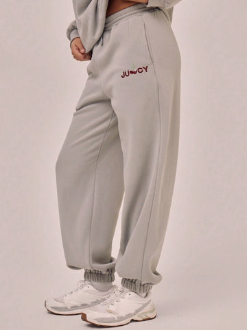 MUSERA 'Juicy' Slogan Cuffed Elasticated Sweatpants MUSERA 'Juicy' Slogan Cuffed Elasticated Sweatpants