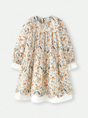 Maija Spring & Summer Young Girl Cute Animal & Ditsy Floral Loose Comfortable Vacation Casual Outing Spring Travel Active Campus Gathered Lantern Sleeve Flounced Hem A-Line Long Sleeve Round Neck Dress Maija Spring & Summer Young Girl Cute Animal & Ditsy Floral Loose Comfortable Vacation Casual Outing Spring Travel Active Campus Gathered Lantern Sleeve Flounced Hem A-Line Long Sleeve Round Neck Dress