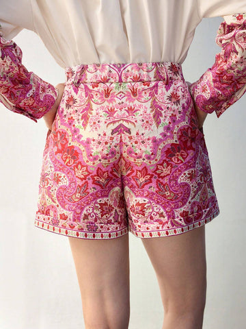 Maija Women's All-Over Print Pocket Casual Shorts Maija Women's All-Over Print Pocket Casual Shorts