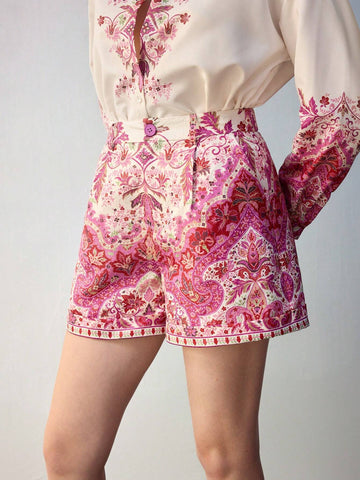 Maija Women's All-Over Print Pocket Casual Shorts Maija Women's All-Over Print Pocket Casual Shorts