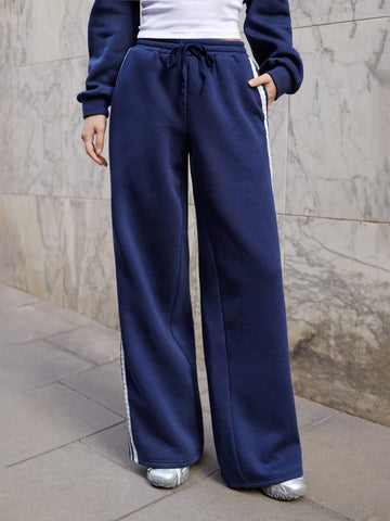 Maija Women's Tie-Waist Side Stripe Loose Casual Sweatpants Maija Women's Tie-Waist Side Stripe Loose Casual Sweatpants