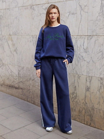 Maija Women's Tie-Waist Side Stripe Loose Casual Sweatpants Maija Women's Tie-Waist Side Stripe Loose Casual Sweatpants