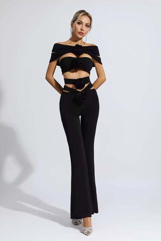 Makenzie Black Floral Cutout Set Makenzie Black Floral Cutout Set